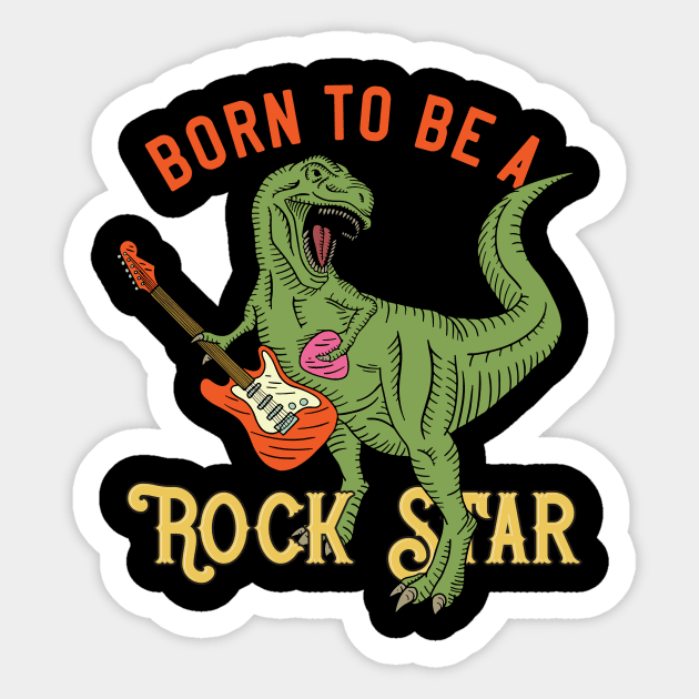 Trex Rock Star Sticker by BrillianD